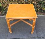 Houten  vintage bijzettafel met bamboe poten, Huis en Inrichting, Tafels | Bijzettafels, 45 tot 60 cm, Minder dan 55 cm, Gebruikt