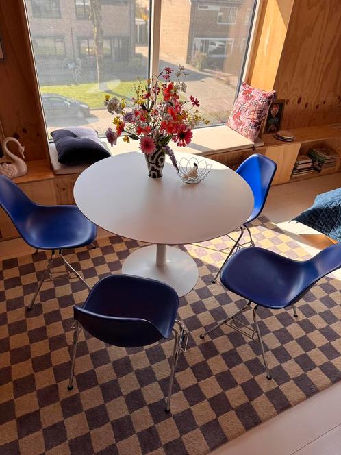 4x Vitra Eames Plastic Side Chair RE DSS, Huis en Inrichting, Stoelen, Gebruikt, Vier, Kunststof, Blauw, Ophalen