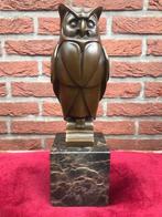 bronzen kwaliteitsbeeld, uil in art-deco stijl, Ophalen of Verzenden, Brons