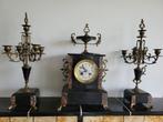 Antiek pendule set met kandelaars, Ophalen