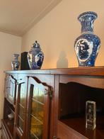 3 delf blauwe vazen, Huis en Inrichting, Woonaccessoires | Vazen, Ophalen, Blauw, Minder dan 50 cm, Glas