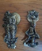 Twee koperen deurklopper Uil en Elf?, Ophalen of Verzenden