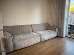 Bank Goossens (JIM) beige ribstof 2x 1,5 zits, Huis en Inrichting, Ophalen, 250 tot 300 cm, Gebruikt, 100 tot 125 cm