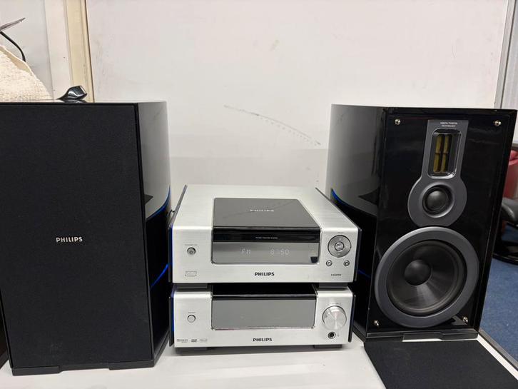 Philips MCD909 Micro Theater Hifi Set, Audio, Tv en Foto, Luidsprekers, Zo goed als nieuw, Front, Rear of Stereo speakers, 60 tot 120 watt