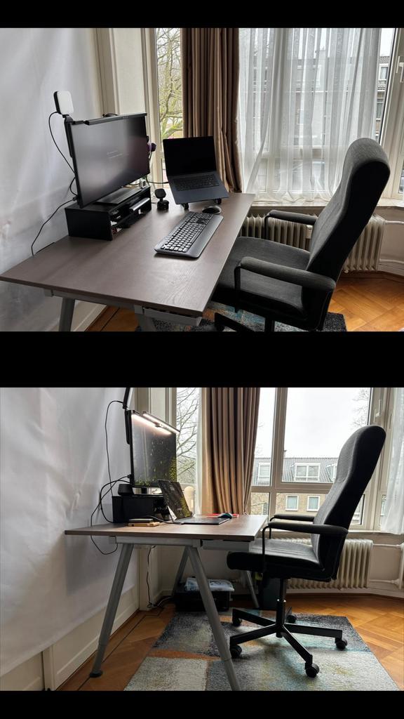IKEA Galant Office Desk, Huis en Inrichting, Bureaus, Gebruikt, Bureau, In hoogte verstelbaar, Ophalen