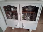 Brocante vitrine kast met glas in lood, Ophalen, 50 tot 100 cm, 150 tot 200 cm, 25 tot 50 cm