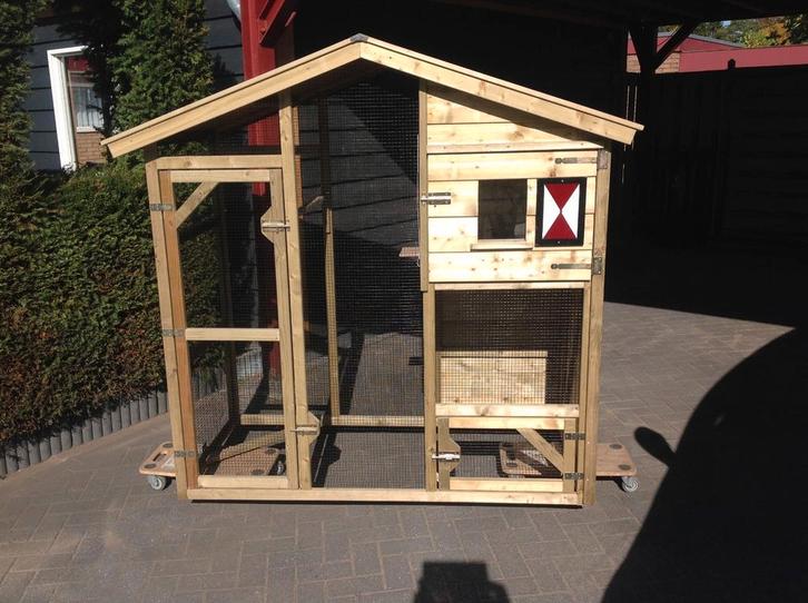 NIEUWE volière incl. ruim nachthok., Dieren en Toebehoren, Vogels | Hokken en Kooien, Nieuw, Volière, Hout, Ophalen