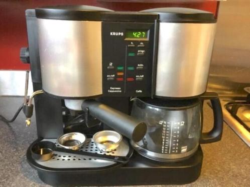 Krups CaféPresso Crematic Time Espresso-Koffie Kombi F888, Witgoed en Apparatuur, Koffiezetapparaten, Zo goed als nieuw, Gemalen koffie