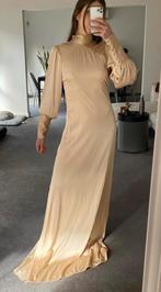 Zara zijden satijn silk lange bruids jurk goud/beige, Ophalen of Verzenden, Nieuw, Beige, Galajurk