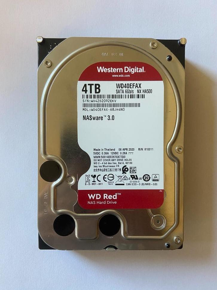 WD Red 4tb NAS HDD - WD40EFAX, Computers en Software, Harde schijven, Gebruikt, Server, HDD, SATA, Ophalen of Verzenden