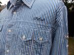 Piloten overhemd met opdruk en zakken mt L, Kleding | Heren, Overhemden, Ophalen of Verzenden, Zo goed als nieuw, Blauw, Halswijdte 41/42 (L)