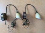 2 wandlampjes met glazenkapjes, Ophalen of Verzenden, Gebruikt, Glas, Modern