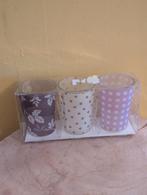 Set van 3 decoratieve kaarsenhouders, Overige materialen, Wit, Nieuw, Ophalen of Verzenden