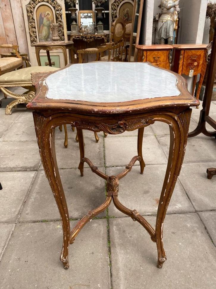 Victoriaans tafeltje tafel bureautafeltje met marmer, Antiek en Kunst, Antiek | Meubels | Tafels, Ophalen
