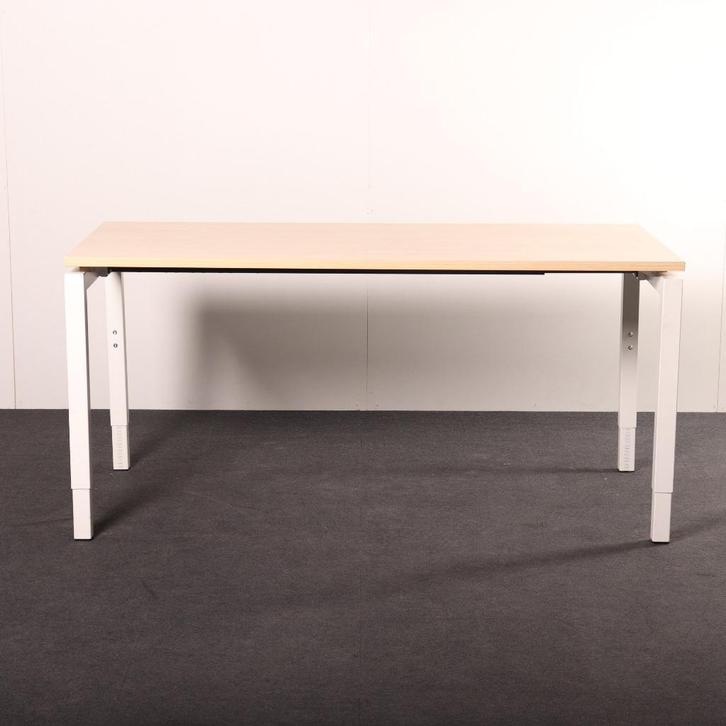 Instelbaar bureau N-poot 160x80cm met NIEUW blad 62-86cm, Huis en Inrichting, Bureaus, Gebruikt, Bureau, In hoogte verstelbaar