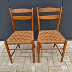 2 Mid Century stoelen in Gio Ponti stijl 1960's, Huis en Inrichting, Stoelen, Ophalen, Riet of Rotan, Gebruikt, Twee