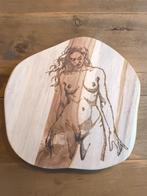 Pyrography op mangohout handgemaakt, Ophalen of Verzenden, Zo goed als nieuw