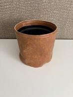 Kunstlederen bloempot H20 cm x D22 cm, Overige materialen, Rond, Binnen, Ophalen of Verzenden