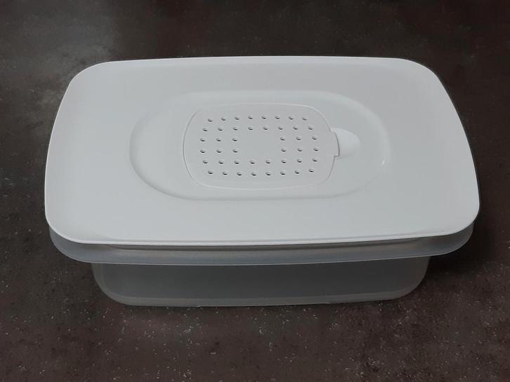 Tupperware koelkast/fridge/beleg/vleeswaren doos wit zgan, Huis en Inrichting, Keuken | Tupperware, Zo goed als nieuw, Geel, Wit