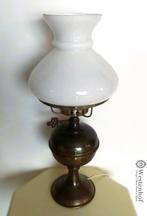 Brocante olielamp - tafellamp - elektrische olie lamp antiek, Huis en Inrichting, Lampen | Tafellampen, Ophalen of Verzenden, Gebruikt