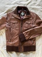 Bruine leren jas, Kleding | Dames, Jassen | Winter, Ophalen of Verzenden, Zo goed als nieuw, Maat 38/40 (M), Bruin