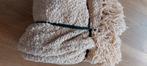 Dutch Decor luxe woondeken met franjes/ cremkleurige plaid, Ophalen of Verzenden, Zo goed als nieuw