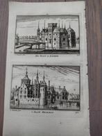 274/275 Hemmen en Lienden het Kasteel Kopergravure 18e eeuw, Antiek en Kunst, Ophalen of Verzenden