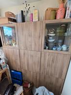 Ikea Besta Wandkast - Walnoot/Donker Eiken - 180cm breed, Ophalen, Glas, 150 tot 200 cm, Modern