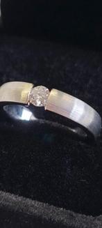 Witgouden Ring met 0.26 krt Diamant, Nieuw, Ophalen of Verzenden, 17 tot 18, Met edelsteen
