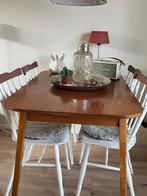 Vintage spijlen eetkamerstoelen, Huis en Inrichting, Stoelen, Ophalen, Gebruikt, Wit, Vintage