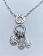 Mooie TI SENTO zilveren (925) ketting VASTE hanger 3 BEDELS, Ophalen, Met edelsteen, Zo goed als nieuw, Zilver