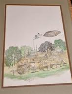 Aquarel (Indisch?), pentekening, Antiek en Kunst, Ophalen of Verzenden