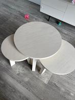 Houten Salon Tafels - Set van 3, Huis en Inrichting, Ophalen, Rond, 50 tot 100 cm, Zo goed als nieuw