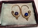ETNISCHE OORHANGERS MET LAPIS LAZULI EDELSTENEN, Sieraden, Tassen en Uiterlijk, Antieke sieraden, Verzenden, Oorbellen, Met edelsteen