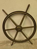 Oud Zwaar bronzen scheepsstuurwiel doorsnee 60 cm, Ophalen