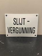10x14 emaille slijt vergunning reclamebordje, Ophalen of Verzenden, Gebruikt, Reclamebord