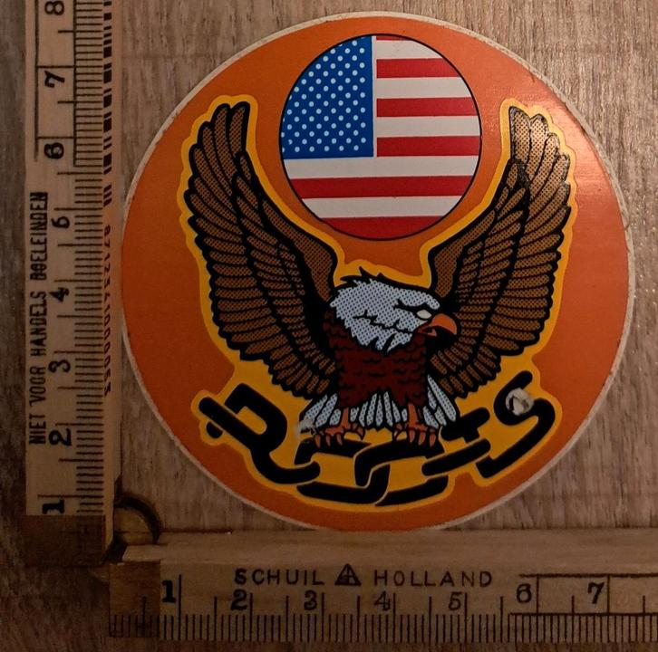 Vintage sticker ROOTS Amerikaanse vlag adelaar Strip, Verzamelen, Stickers, Zo goed als nieuw, Ophalen of Verzenden