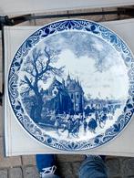Delfts blauw wandbord 39 cm doorsnee, Antiek en Kunst, Antiek | Wandborden en Tegels, Ophalen of Verzenden