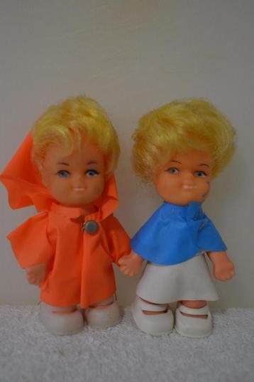 2 Leuke kleine popjes uit de jaren ca. 1970 NR 7670 beschikbaar voor biedingen