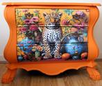 Oranje buikkastje XXL, ladekast Panter, Jaguar, eclectisch, Zo goed als nieuw, 3 of 4 laden, Minder dan 100 cm, 25 tot 50 cm