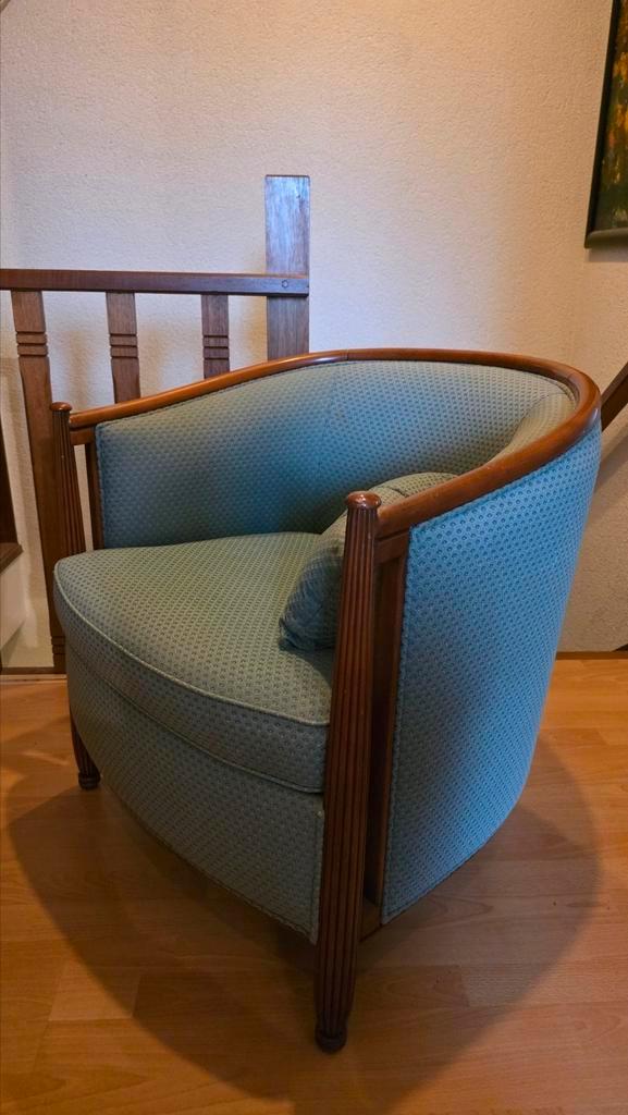 Fauteuil met bijzonder houtsnijwerk, Huis en Inrichting, Fauteuils, Zo goed als nieuw, Hout, 50 tot 75 cm, Minder dan 75 cm, Ophalen