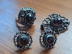 Antieke Zilveren Sieraden met Granaat, Sieraden, Tassen en Uiterlijk, Antieke sieraden, Ophalen of Verzenden, Zilver, Overige typen