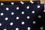 16 restant lappen stof - donker blauwe polkadot, Nieuw, Blauw, Ophalen of Verzenden