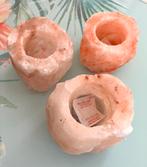 ZOUTSTEEN waxinelichtjes houders 3 stuks, Verzamelen, Mineralen en Fossielen, Ophalen of Verzenden