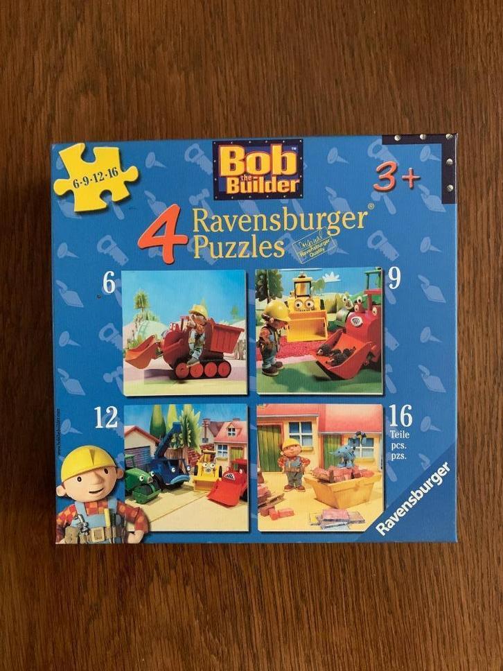 4x Bob de Bouwer puzzel; 6-9-12-16 stukjes; 3+; Ravensburger, Kinderen en Baby's, Speelgoed | Kinderpuzzels, Zo goed als nieuw