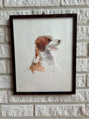 Vintage Dog Portrait Reproduction Inspired by Maud Stage  beschikbaar voor biedingen