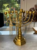 Antieke Joodse Menorah messing koperen Kandelaar, Antiek en Kunst, Ophalen of Verzenden, Koper of Brons