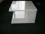 Hoogglans witte salontafel vierkant, Ophalen, 50 tot 100 cm, Vierkant, 50 tot 100 cm