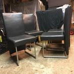4 Rolf Benz 7400 stoelen stoel design eetkamerstoel, Huis en Inrichting, Stoelen, Ophalen, Zwart, Leer, Nvt
