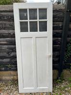 Vintage binnendeur met glas, Doe-het-zelf en Verbouw, Deuren en Horren, Ophalen, Gebruikt, 80 tot 100 cm, Binnendeur